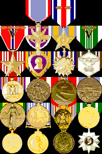 Silver Star (3 awards), Purple Heart (3 awards)